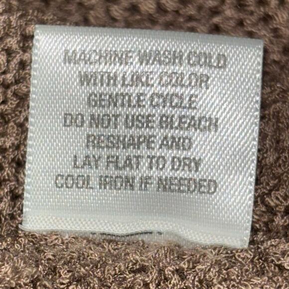 Dressbarn Tunic Length Open Taupe Lacey Knit Cardigan Size Large - Picture 6 of 6